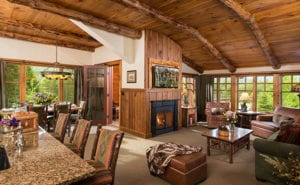 Clubhouse living room and dining table.